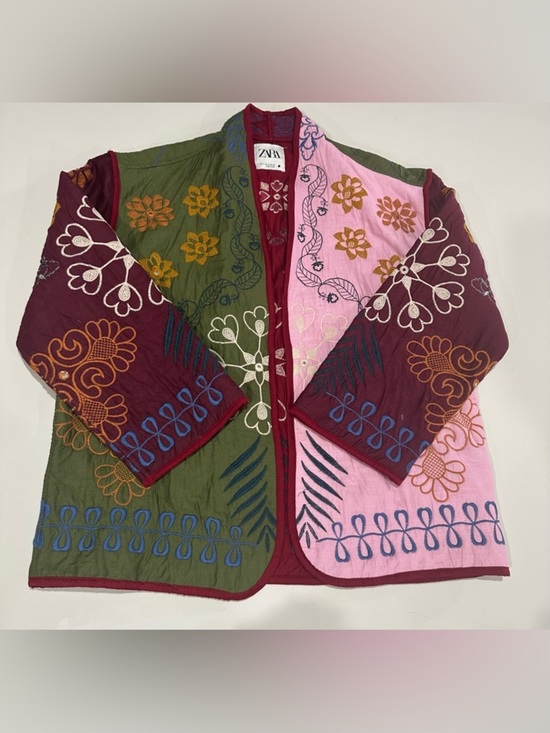 Zara Jackets & Blazers - ZARA Multicolor Embroidered Patchwork Quilted Jacket